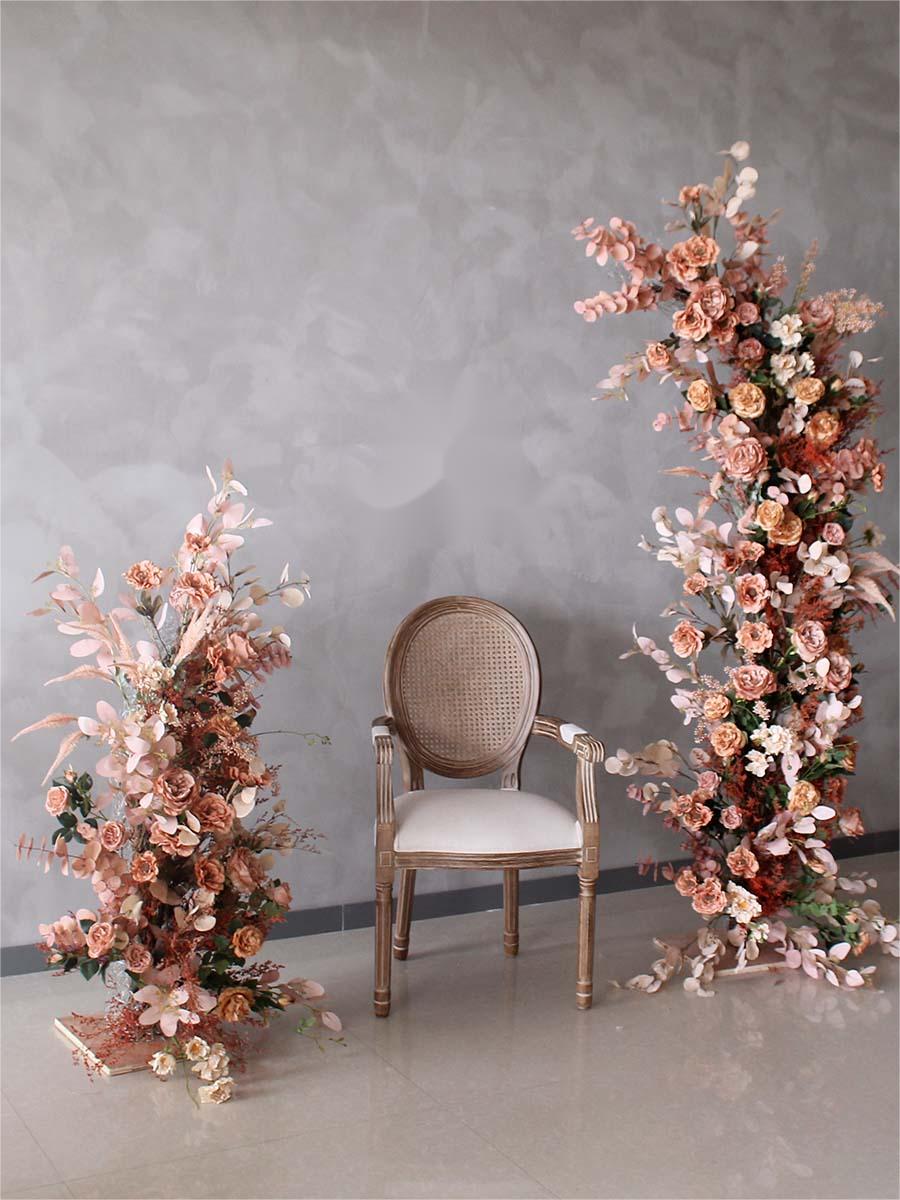 Flower Arch Orange Rose Artificial Horn Floral Event Proposal Wedding Decoration - KetieStory