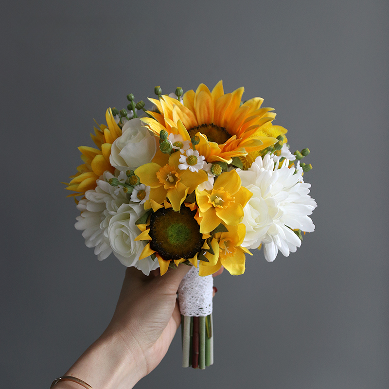 Bridal Bouquet Sunflower for Wedding Party Proposal - KetieStory