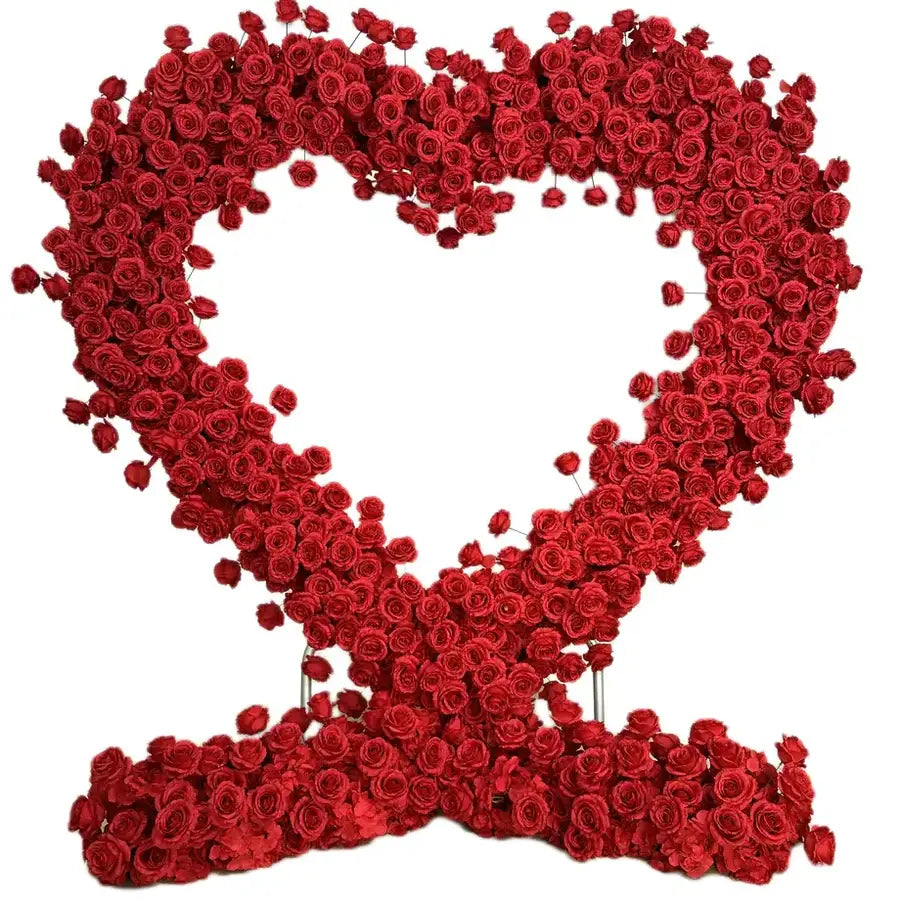 The 5D heart-shaped red roses flower arch features a fabric backing, ensuring lifelike shapes and vibrant colors. 