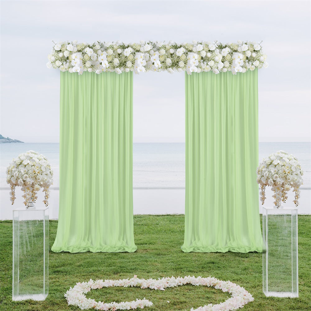 Chiffon Draping Curtains Draps Backdrop for Weeding Party Baby Shower Ceremony Window Decor - KetieStory