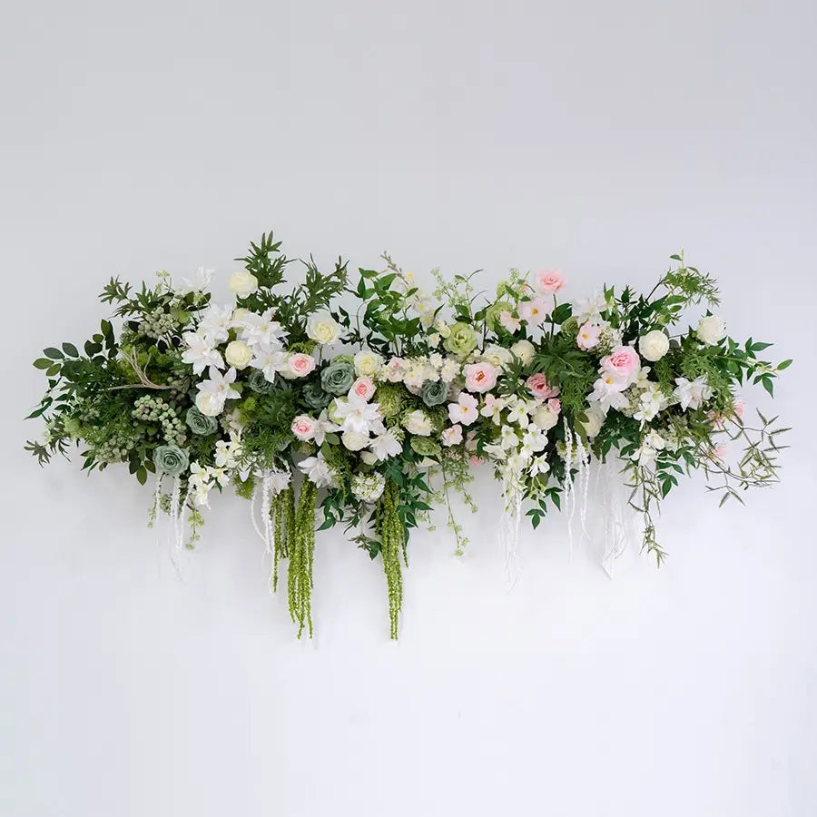 100% handmade, the green pink garden hanging flower set provides a lifelike appearance and is easy to set up. 