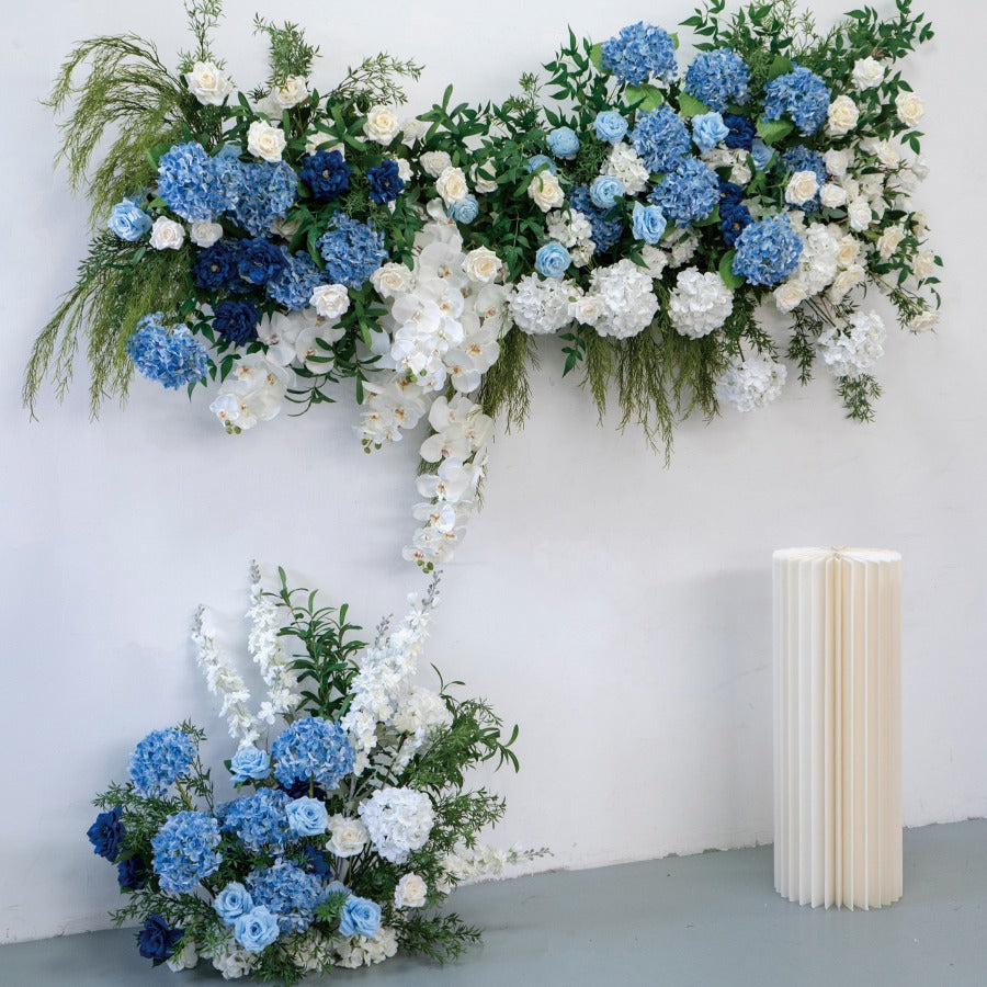 100% handmade, the blue white hanging flower set provides a lifelike appearance and is easy to set up. 