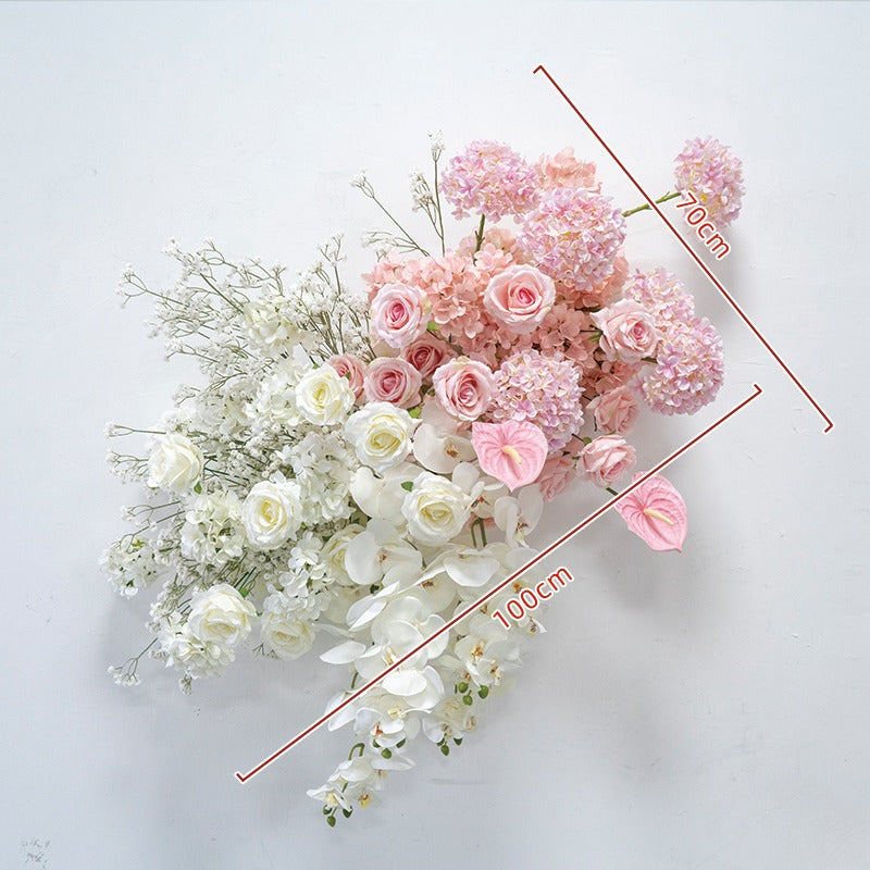 100% handmade, the pink white hanging flower set provides a lifelike appearance and is easy to set up. 