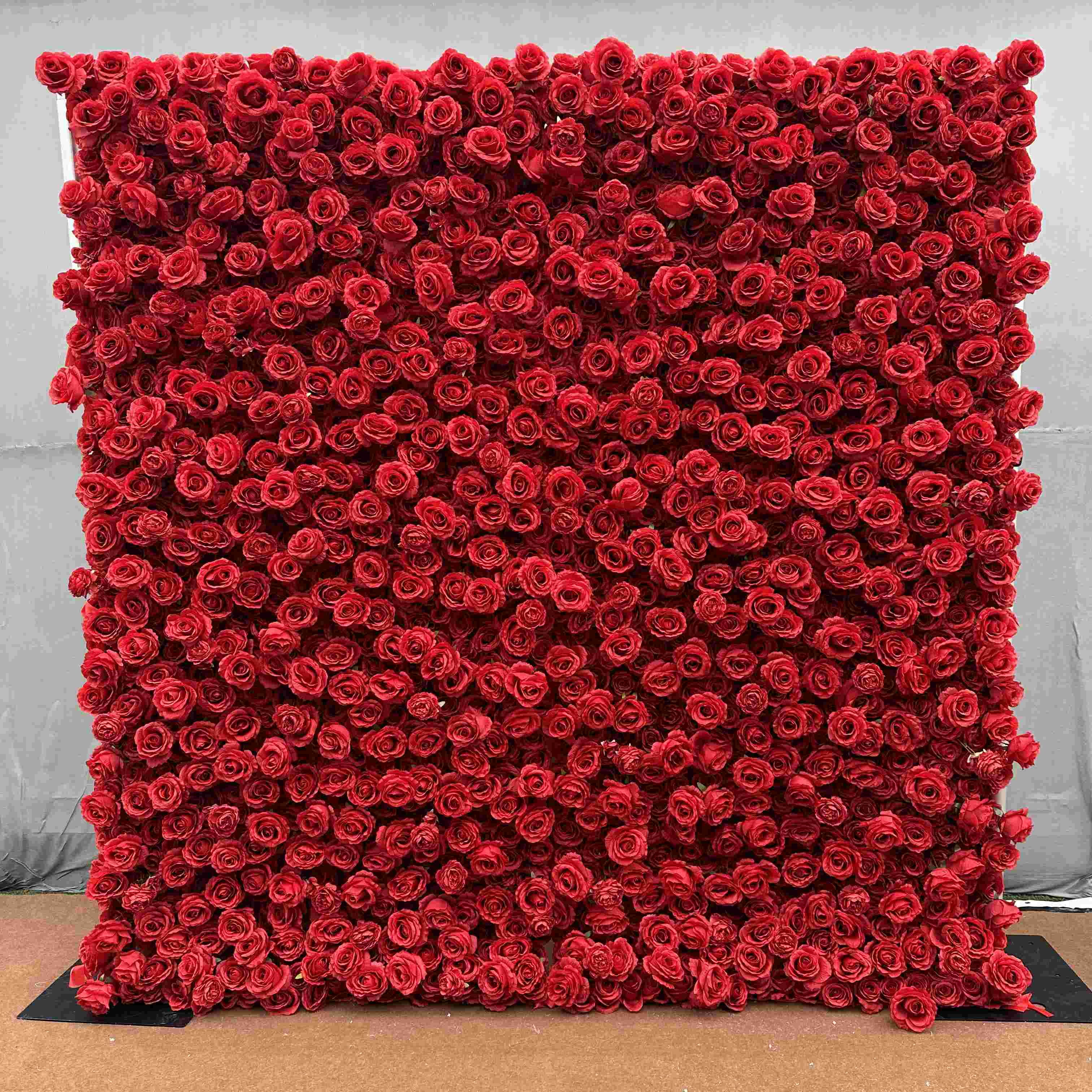 Pre-sale Flower Wall Red Roses Fabric Rolling Up Curtain Floral Backdrop Wedding Party Proposal Decor - KetieStory