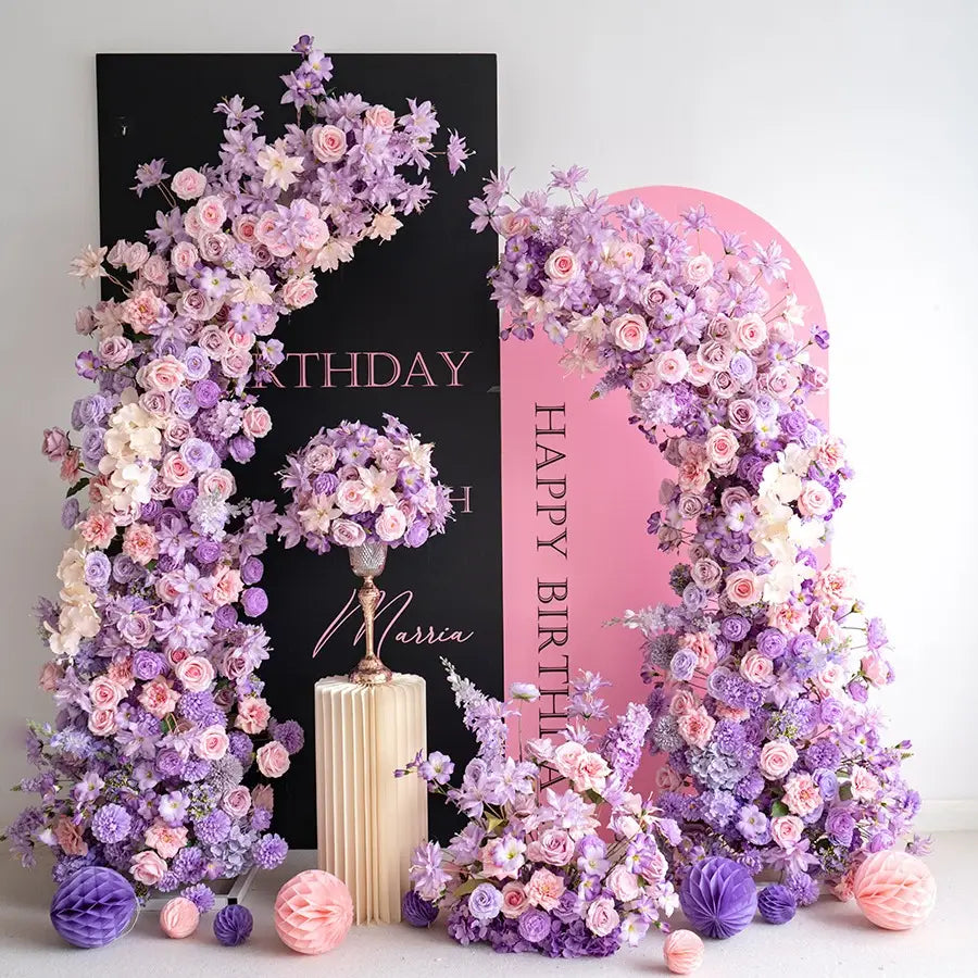 100% handmade, the purple pink flower arch provides a lifelike appearance and is easy to set up.