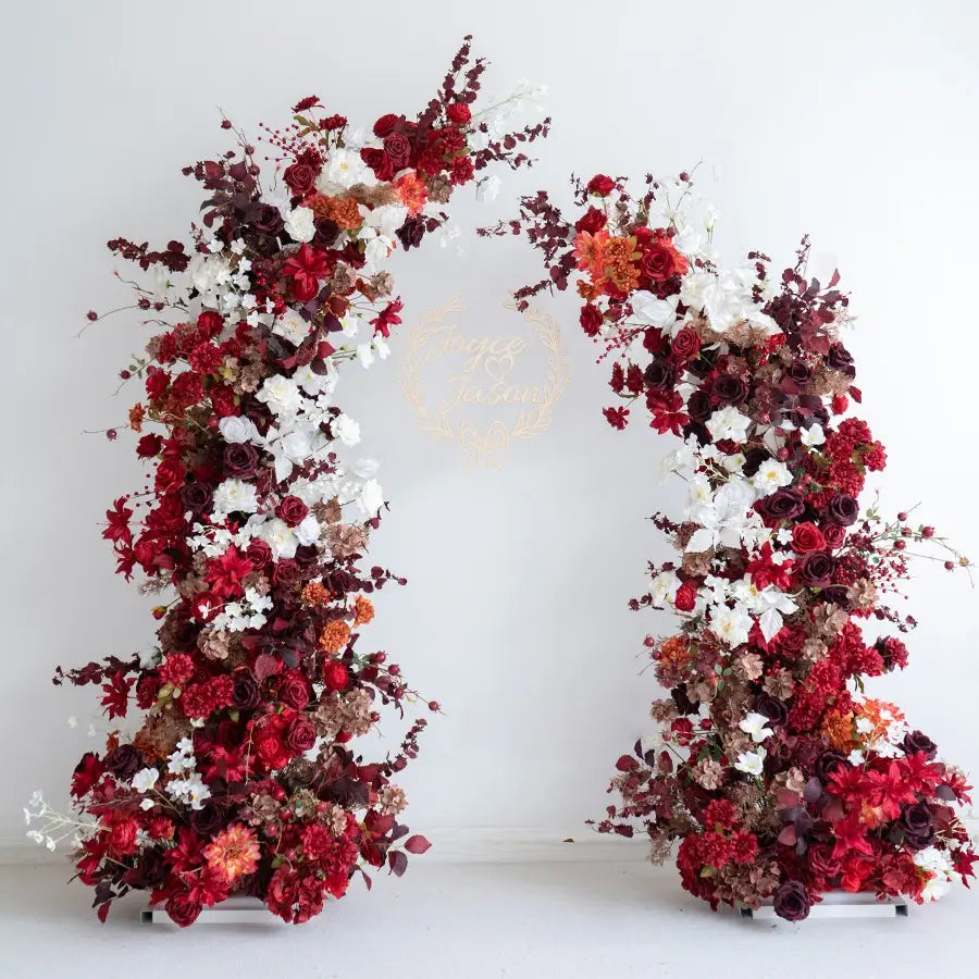 100% handmade, the red white flower arch provides a lifelike appearance and is easy to set up. 