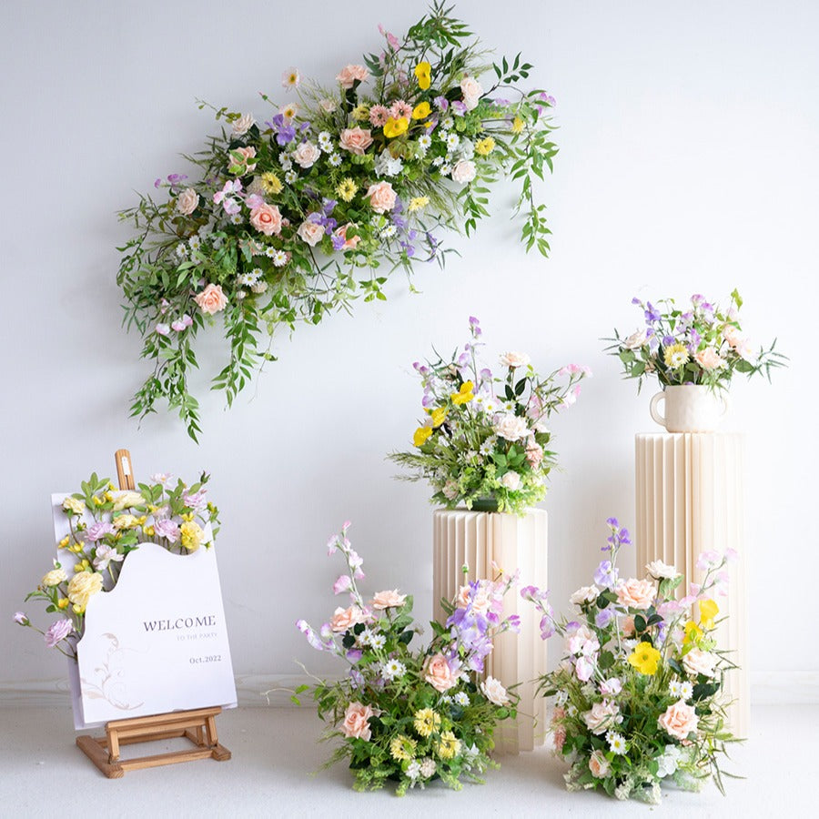 100% handmade, the garden flower hanging flower set provides a lifelike appearance and is easy to set up.