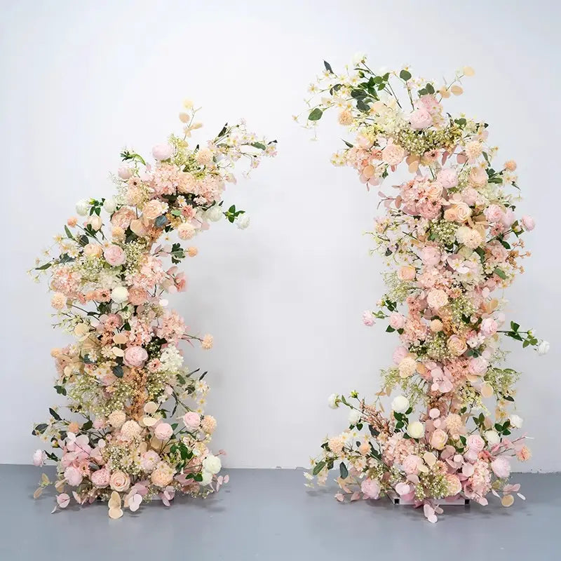 100% handmade, the pink green flower arch provides a lifelike appearance and is easy to set up.