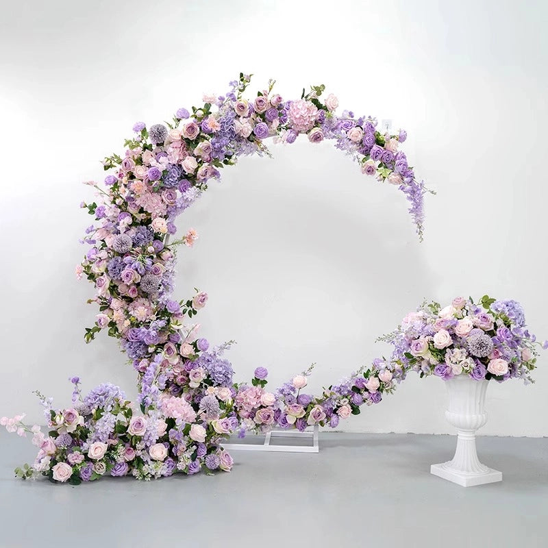 100% handmade, the purple moon flower arch provides a lifelike appearance and is easy to set up. 