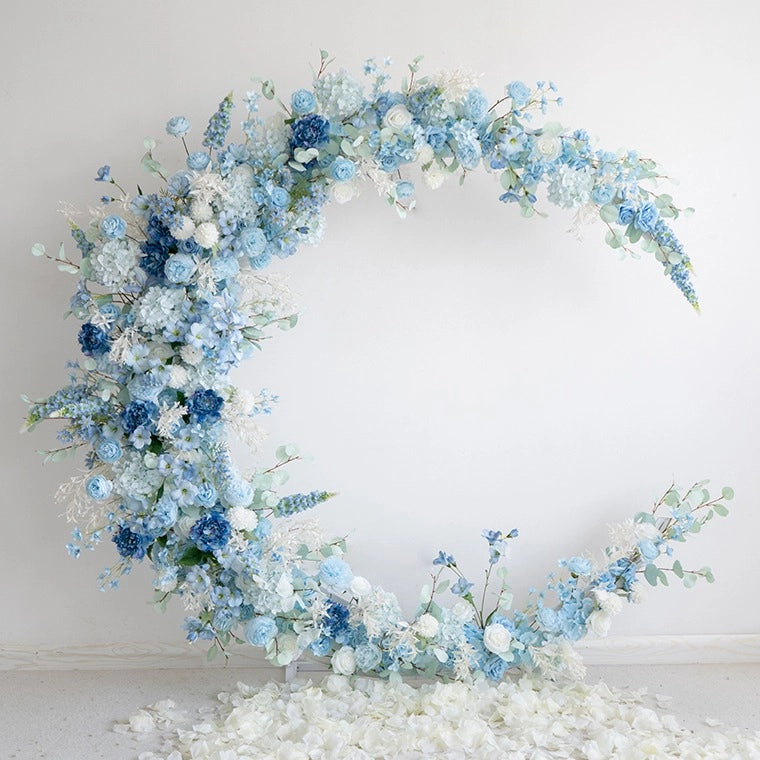 100% handmade, the sky blue moon flower arch provides a lifelike appearance and is easy to set up. 