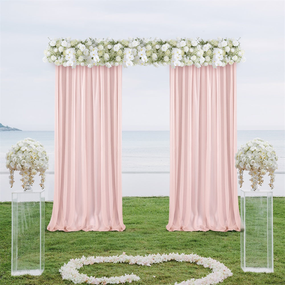 Chiffon Draping Curtains Draps Backdrop for Weeding Party Baby Shower Ceremony Window Decor - KetieStory