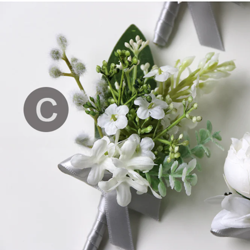 Corsages Gray Series for Wedding Party Proposal Decor - KetieStory