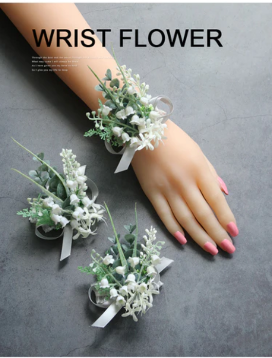 Wrist Flower Gray Series for Wedding Party Proposal Decor - KetieStory