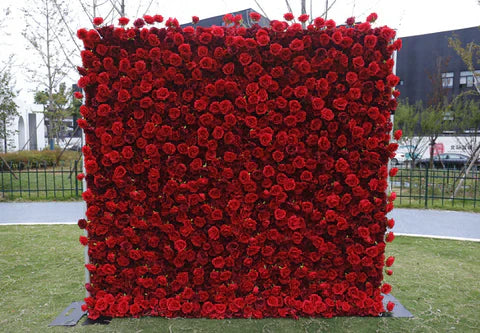 Crafted for realism, red rose flower wall boasts a fabric backing and fade-resistant colors.