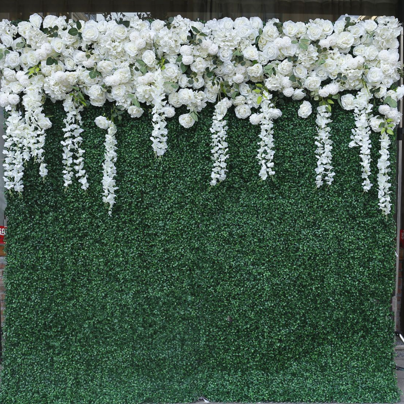 100% handmade, the white & green flower wall provides a lifelike appearance and is easy to set up.