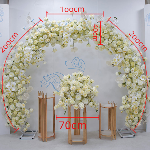 Light Champagne Roses Arch  for Wedding Party Decor Proposal - KetieStory