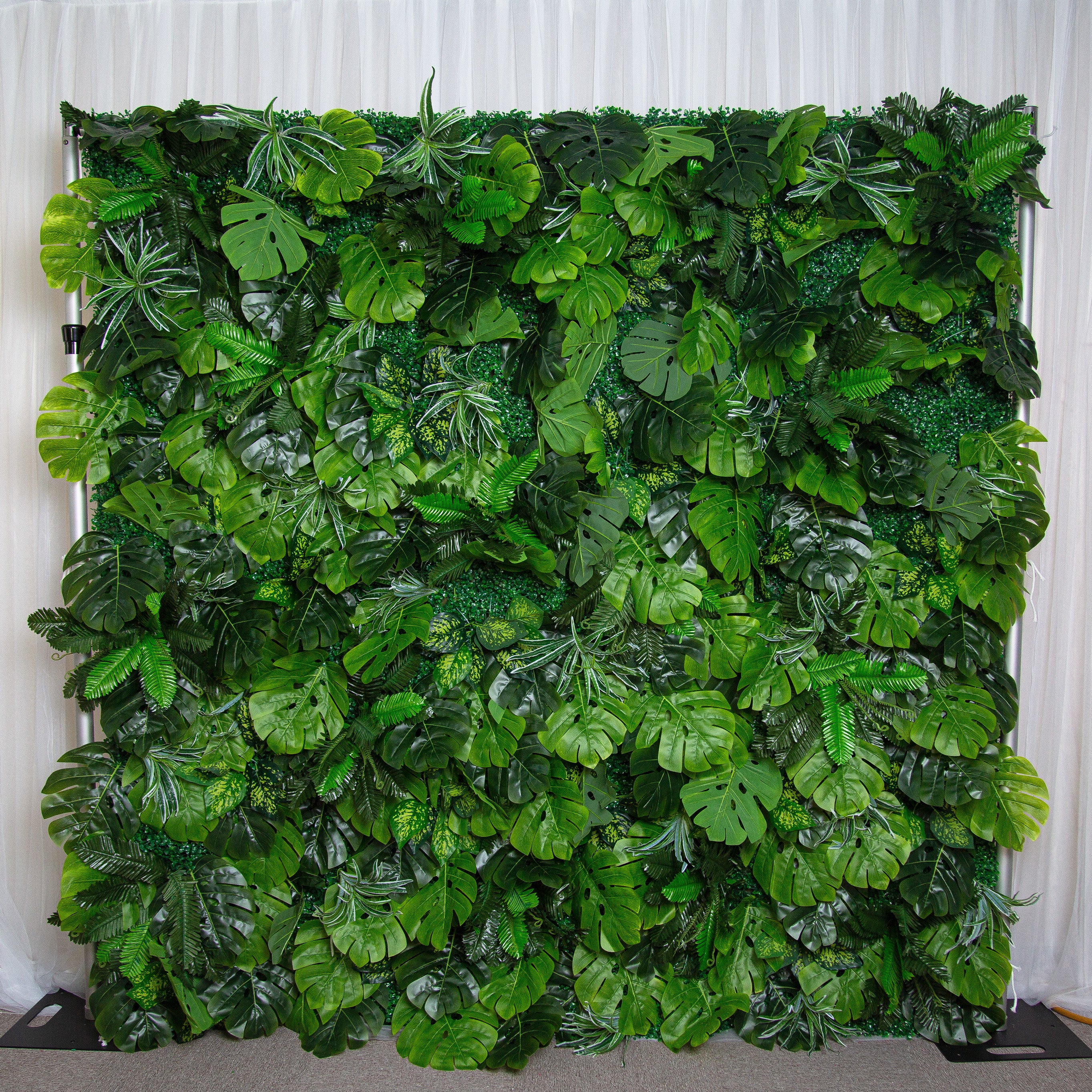 Flower Wall Proposal Wedding Decor Rolling Up Curtain Flower Backdrop- Green Plants Rainforest - KetieStory