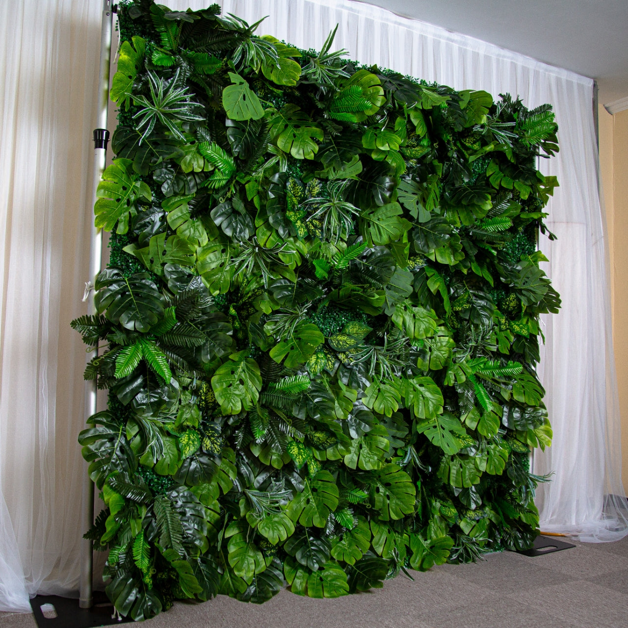 Flower Wall Proposal Wedding Decor Rolling Up Curtain Flower Backdrop- Green Plants Rainforest - KetieStory