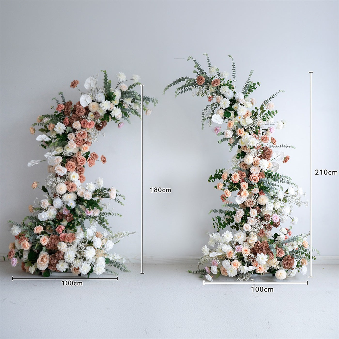 100% handmade, the coffee white flower arch provides a lifelike appearance and is easy to set up.