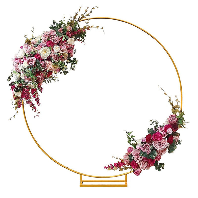 Round Metal Wedding  Backdrop Arch Stand Frames for Wedding Party Proposal Decor - KetieStory