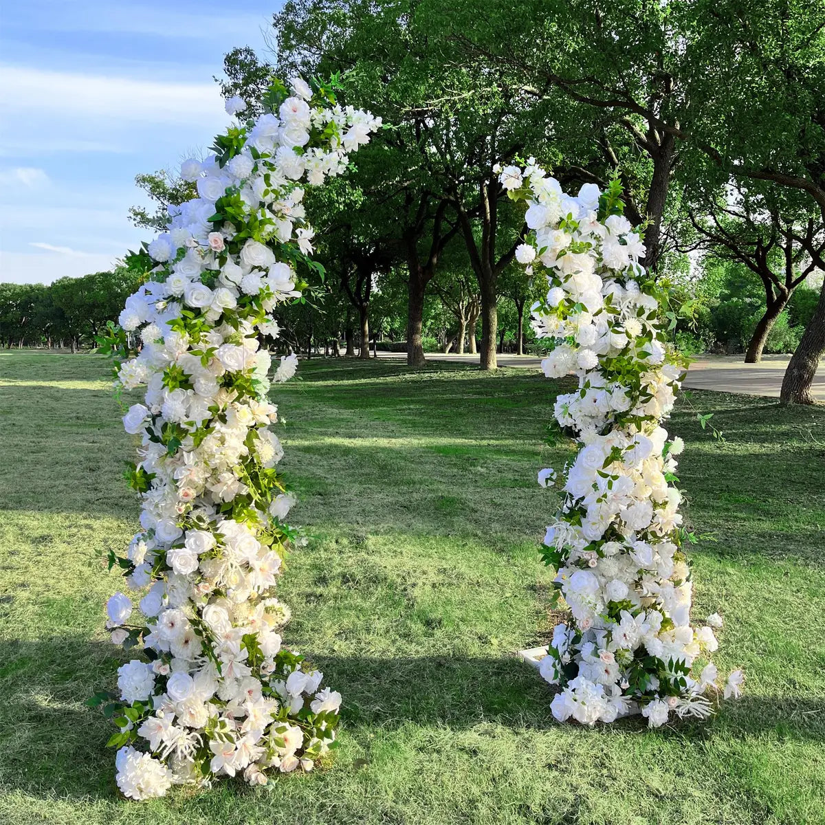 RTS Flower Arch White Set Artificial Wedding Floral Pillars