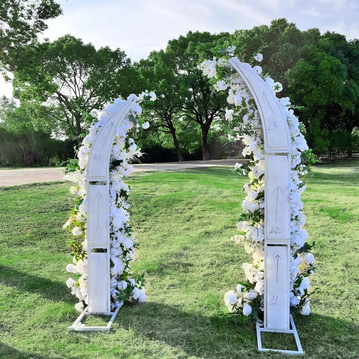 RTS Flower Arch White Set Artificial Wedding Floral Pillars