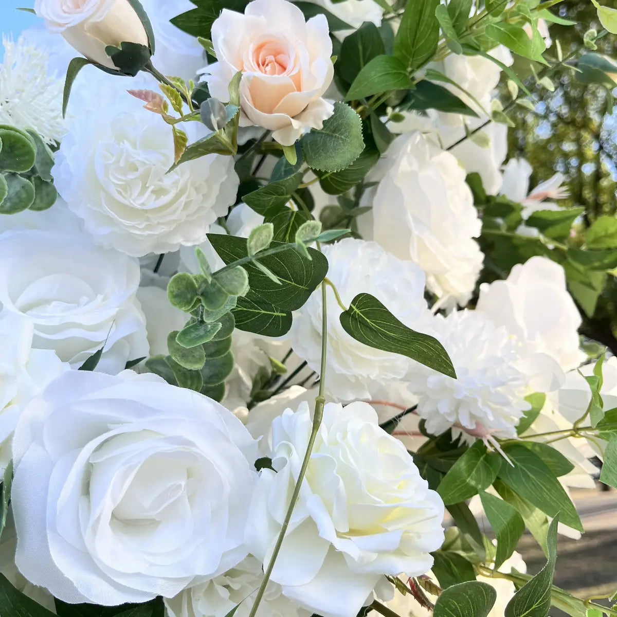 Flower Arch White Set Artificial Wedding Floral Pillars