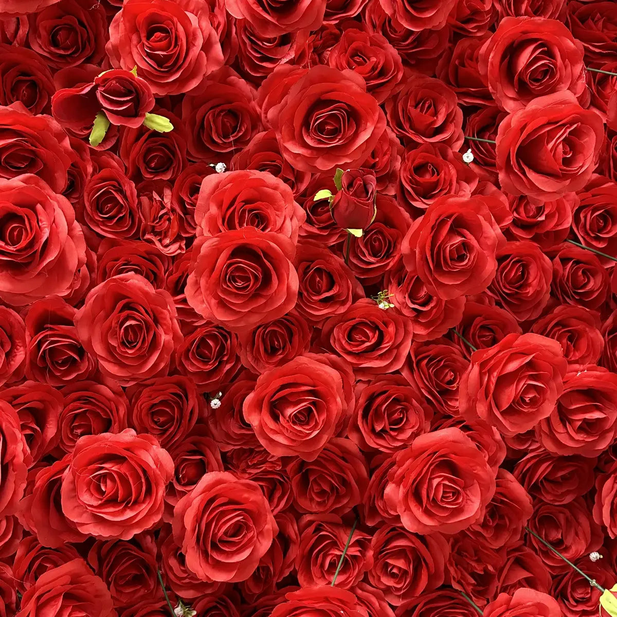 Flower Wall 3D Bright Red Roses Fabric Rolling Up Curtain Floral Backdrop Wedding Party Proposal Decor