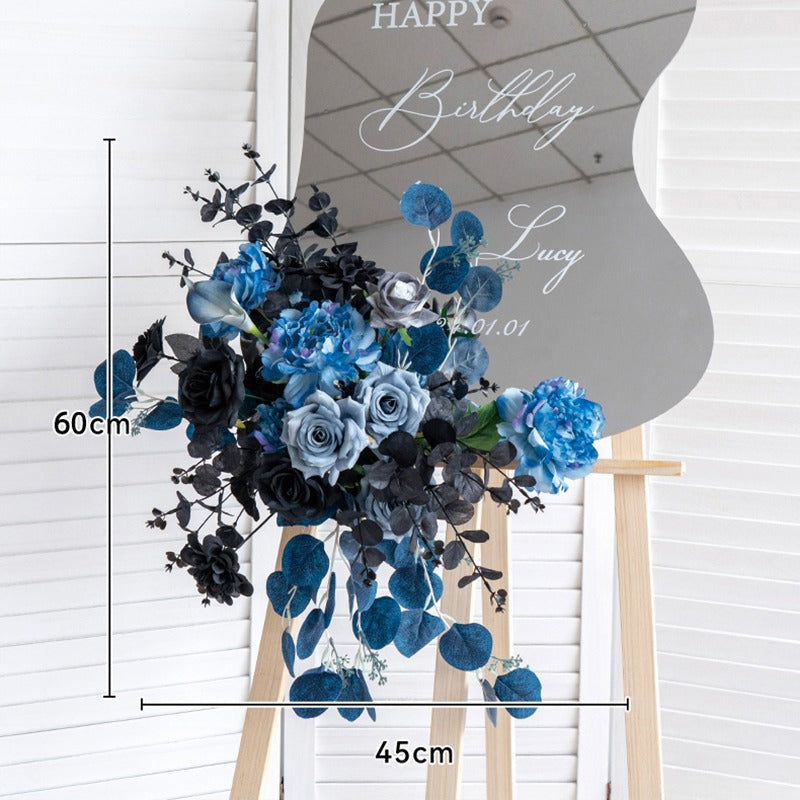 100% handmade, the black blue mirror flower arrangement provides a lifelike appearance and is easy to set up.