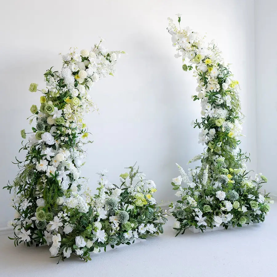 100% handmade, the white green flower arch provides a lifelike appearance and is easy to set up.