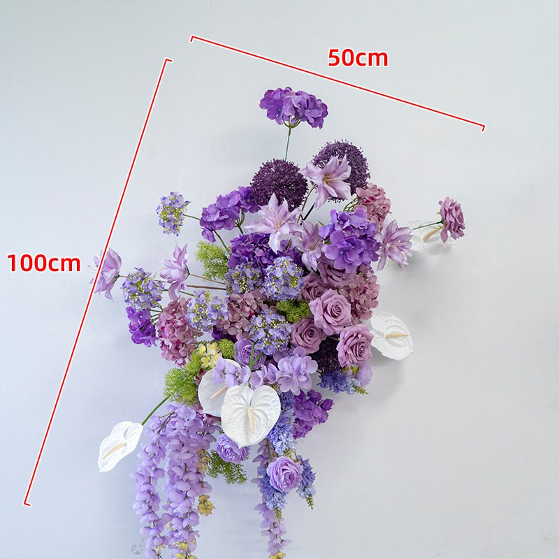 100% handmade, the purple hanging flower set provides a lifelike appearance and is easy to set up. 