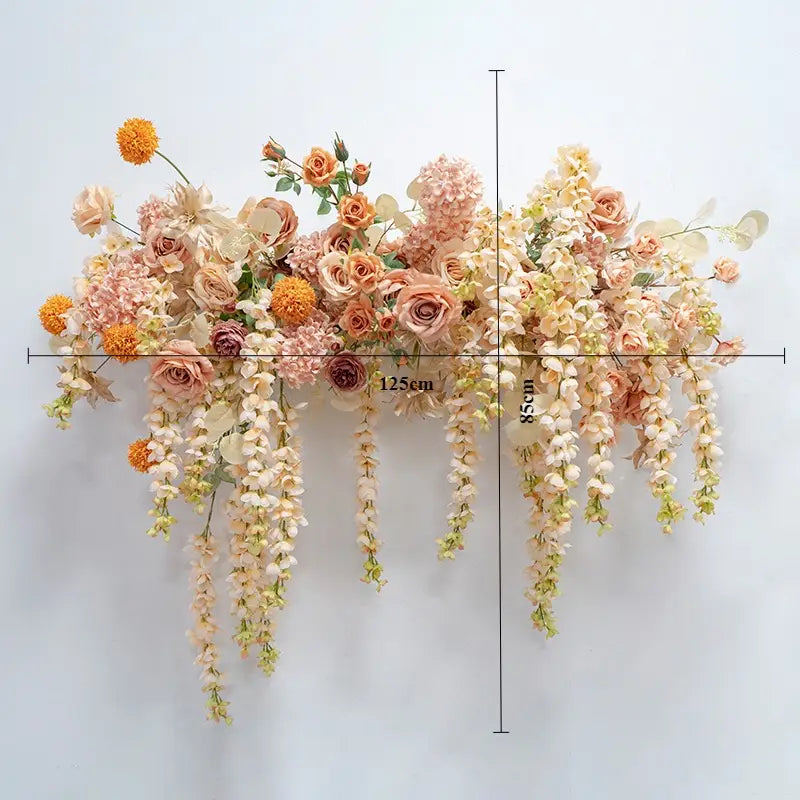 100% handmade, the 4.1ft orange hanging flower set provides a lifelike appearance and is easy to set up. 