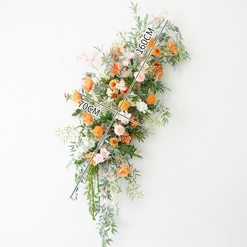 100% handmade, the orange green hanging flower set provides a lifelike appearance and is easy to set up.