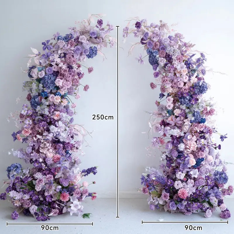 100% handmade, the dark purple flower arch provides a lifelike appearance and is easy to set up. 