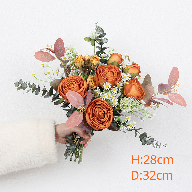 Table Flower Orange Rose Chamomile for Wedding Party Proposal Decor - KetieStory