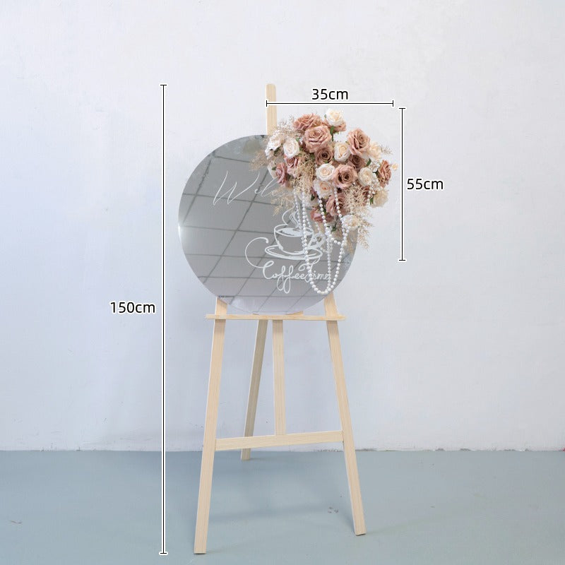 100% handmade, the coffee mirror flower arrangement provides a lifelike appearance and is easy to set up. 