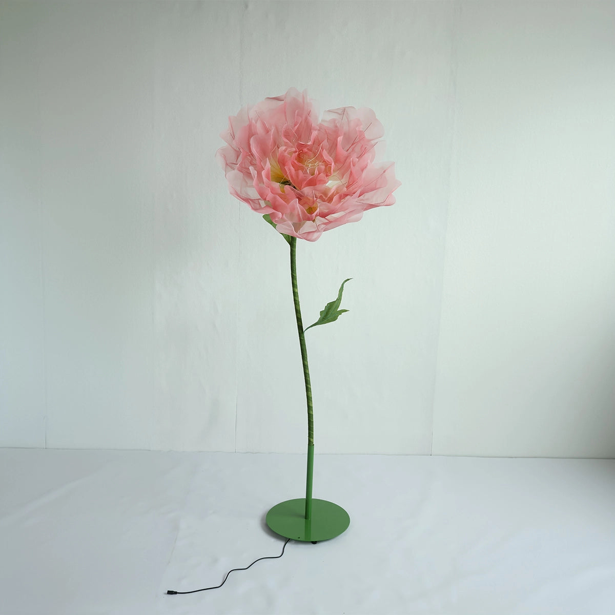 1.9 Ft Light Pink Electric Giant Flower for Party Decor with Standing Base