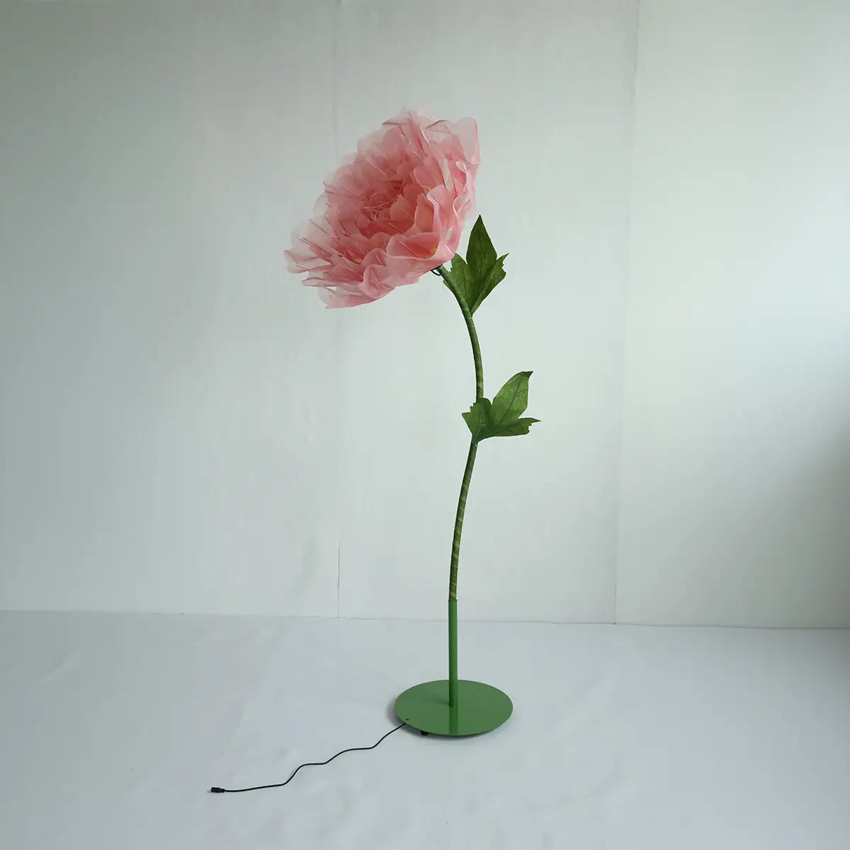 1.9 Ft Light Pink Electric Giant Flower for Party Decor with Standing Base