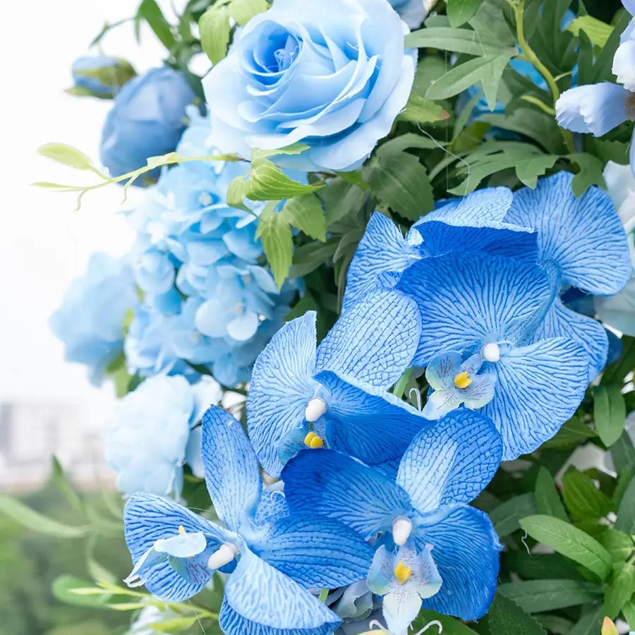 Blue 5D 7.2Ftx8.2Ft Flower Arch For Wedding Party