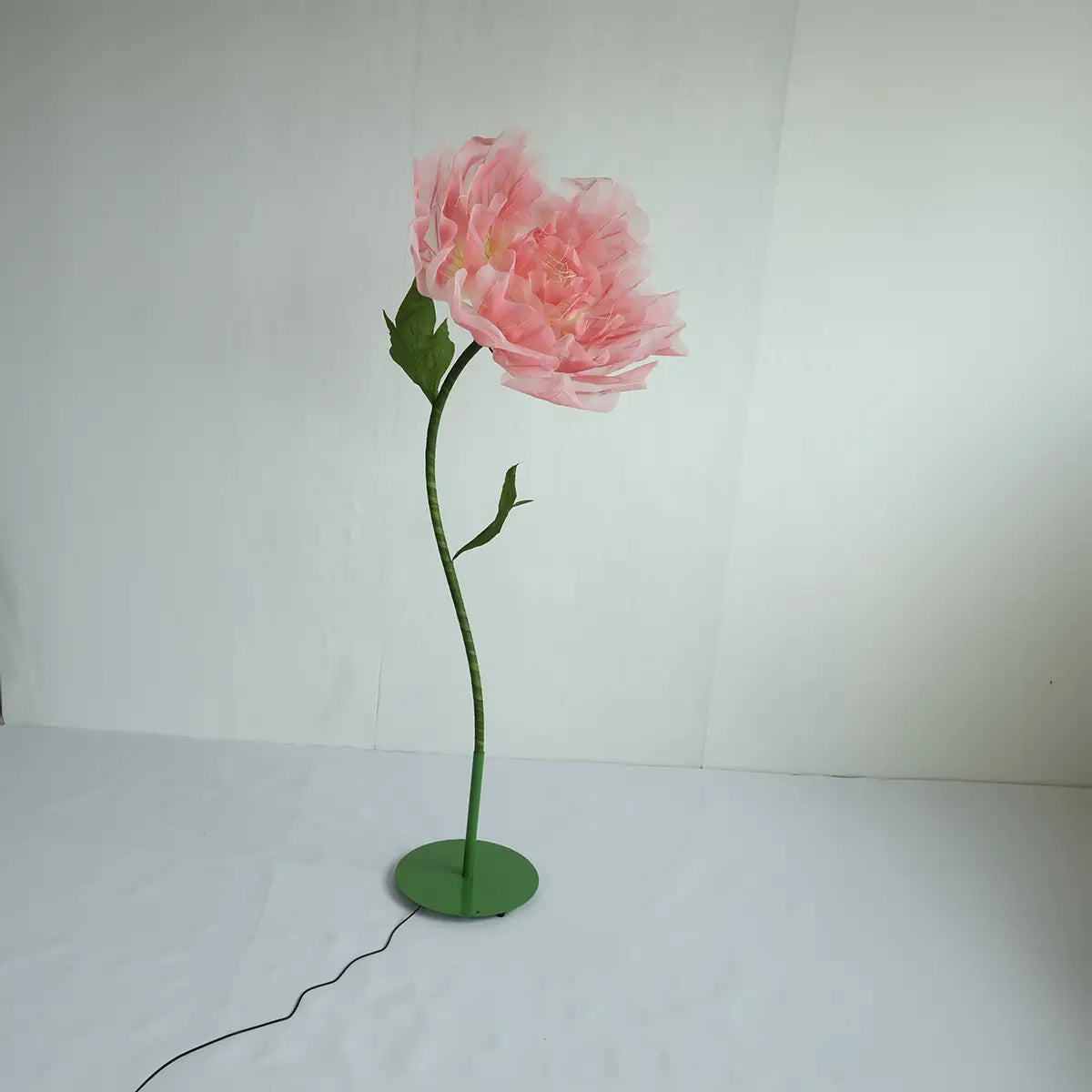 1.9 Ft Light Pink Electric Giant Flower for Party Decor with Standing Base