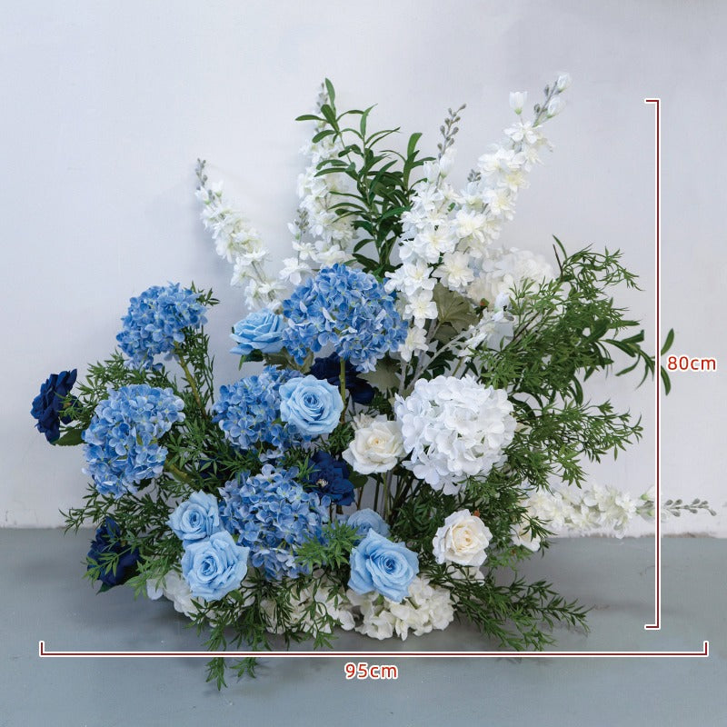 100% handmade, the blue white hanging flower set provides a lifelike appearance and is easy to set up. 