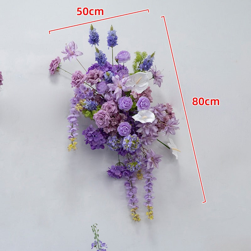 100% handmade, the purple hanging flower set provides a lifelike appearance and is easy to set up. 