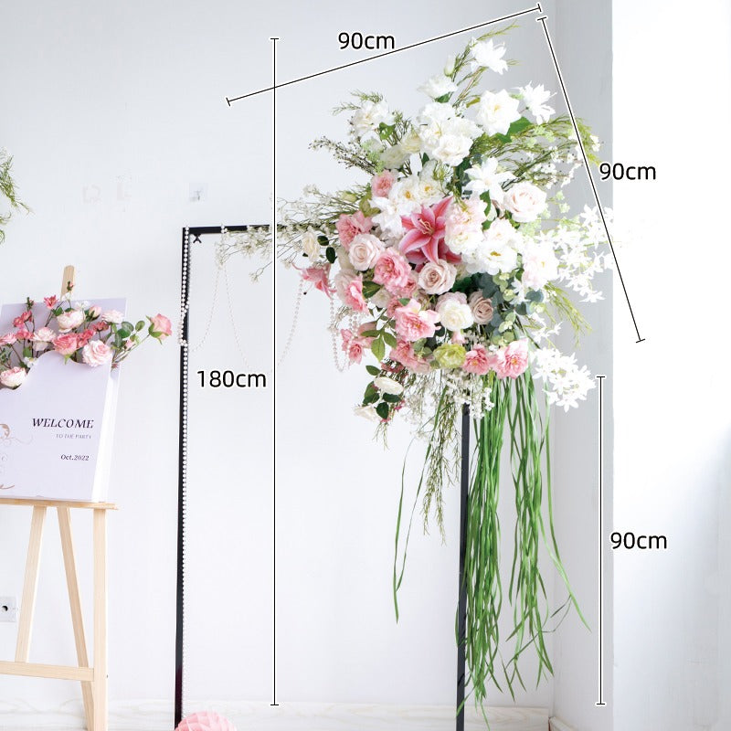 100% handmade, the white pink rose hanging flower set provides a lifelike appearance and is easy to set up.