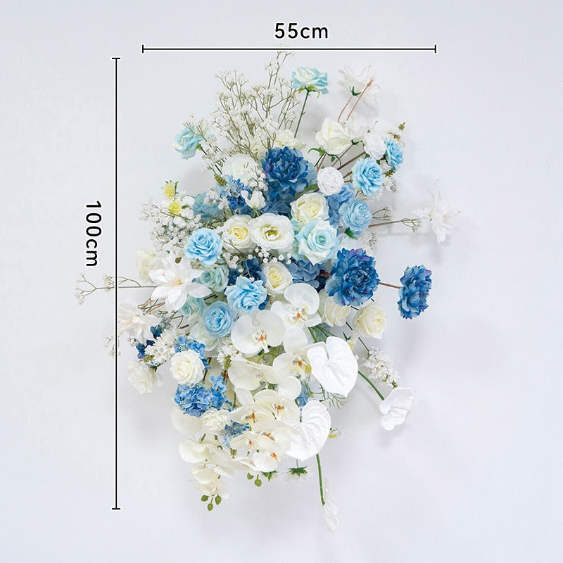 100% handmade, the white blue hanging flower set provides a lifelike appearance and is easy to set up. 