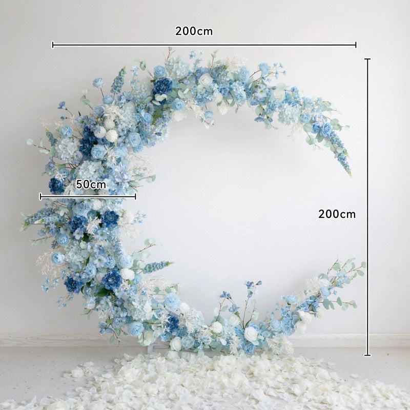 100% handmade, the sky blue moon flower arch provides a lifelike appearance and is easy to set up. 