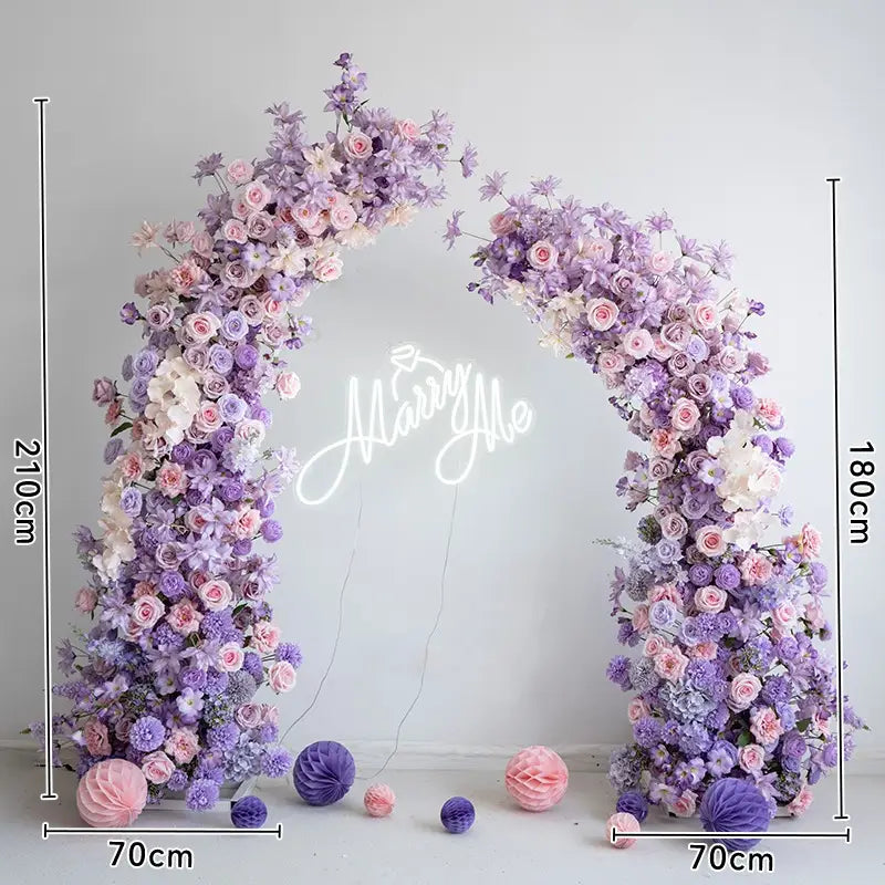 100% handmade, the purple pink flower arch provides a lifelike appearance and is easy to set up.