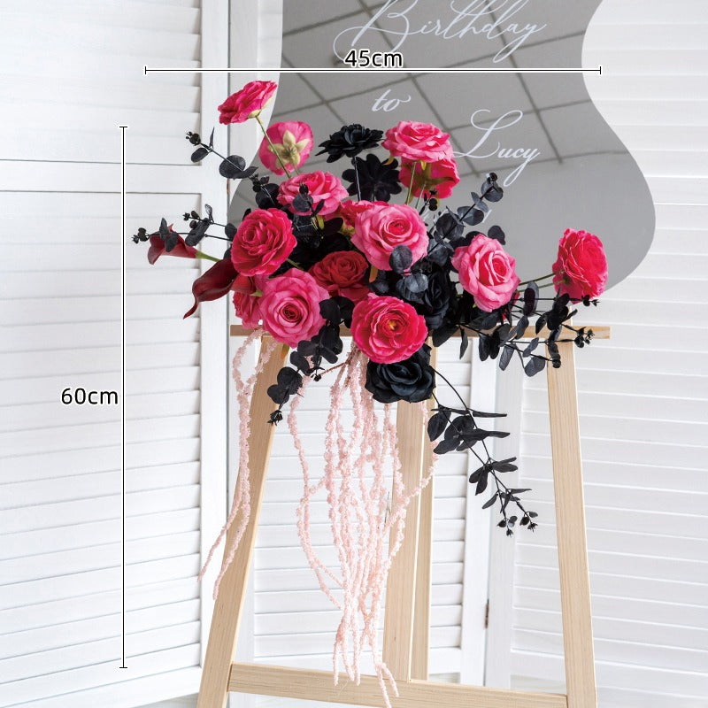 100% handmade, the black red mirror flower arrangement provides a lifelike appearance and is easy to set up.