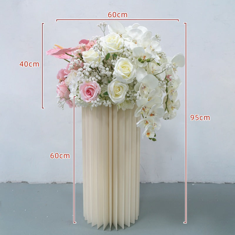 100% handmade, the pink white hanging flower set provides a lifelike appearance and is easy to set up. 