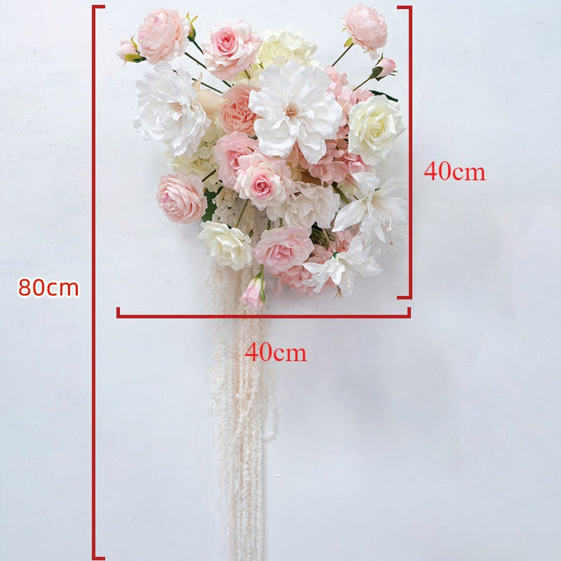 100% handmade, the pink white hanging flower set provides a lifelike appearance and is easy to set up.