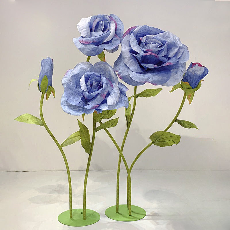Set of 5 Giant Paper Rose Flower Handmade Floral Set for Wedding Party Decor